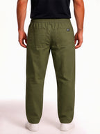 Olive Relaxed Drawstring Trousers