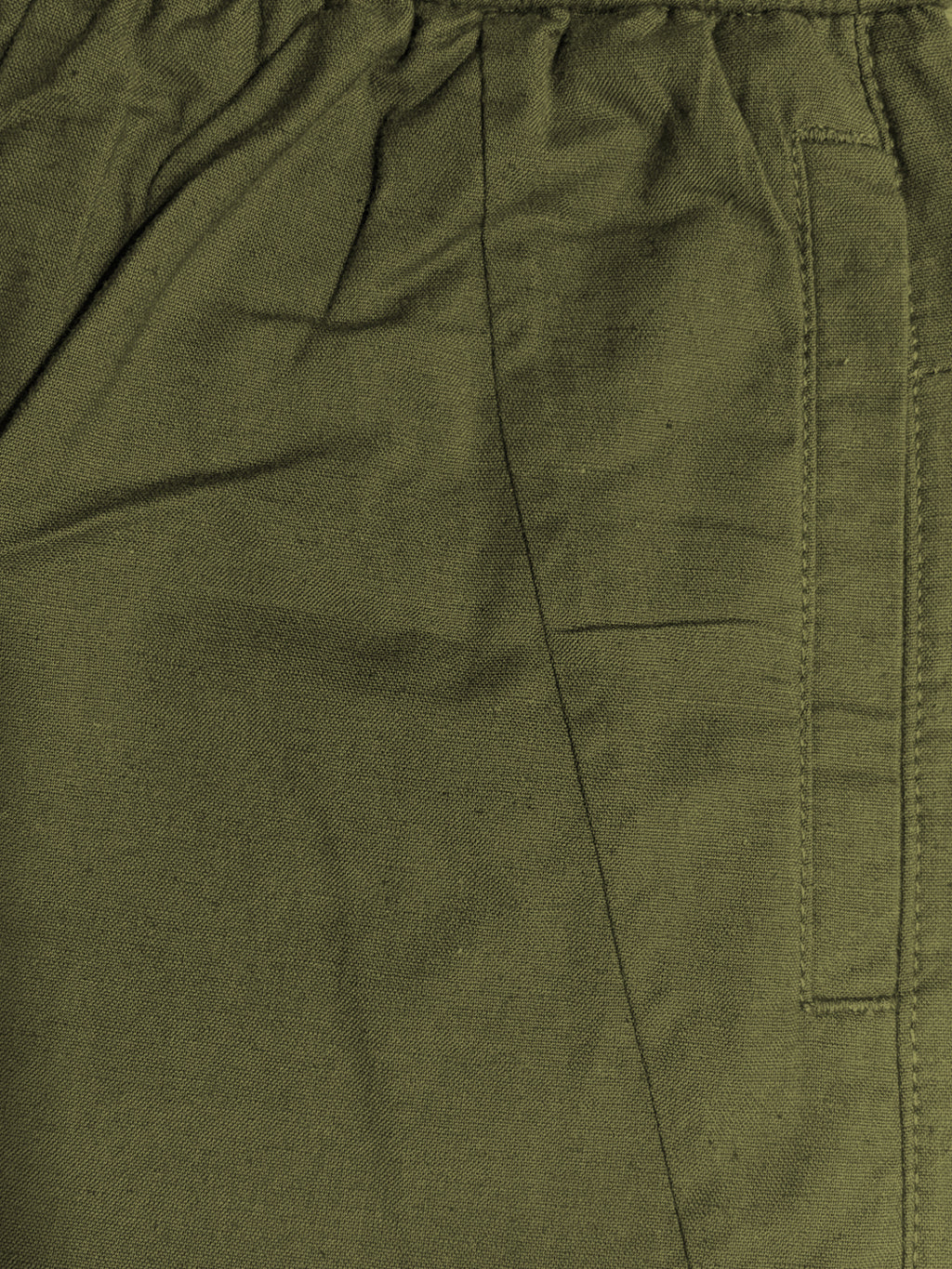 Olive Relaxed Drawstring Trousers