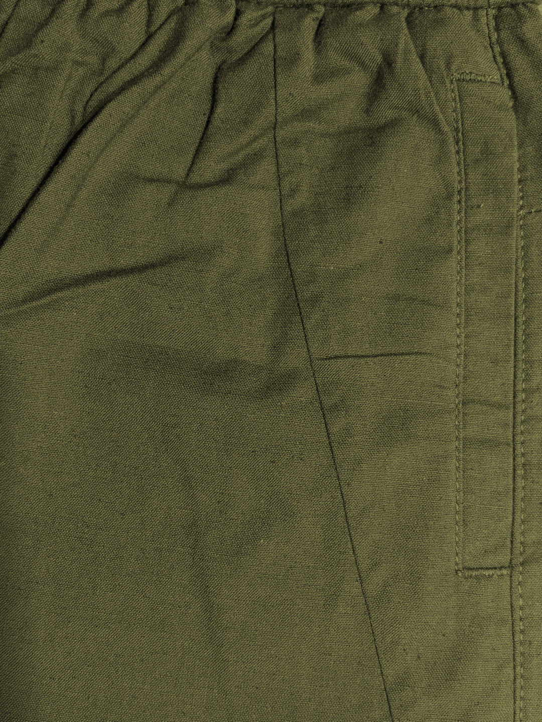 Olive Relaxed Drawstring Trousers