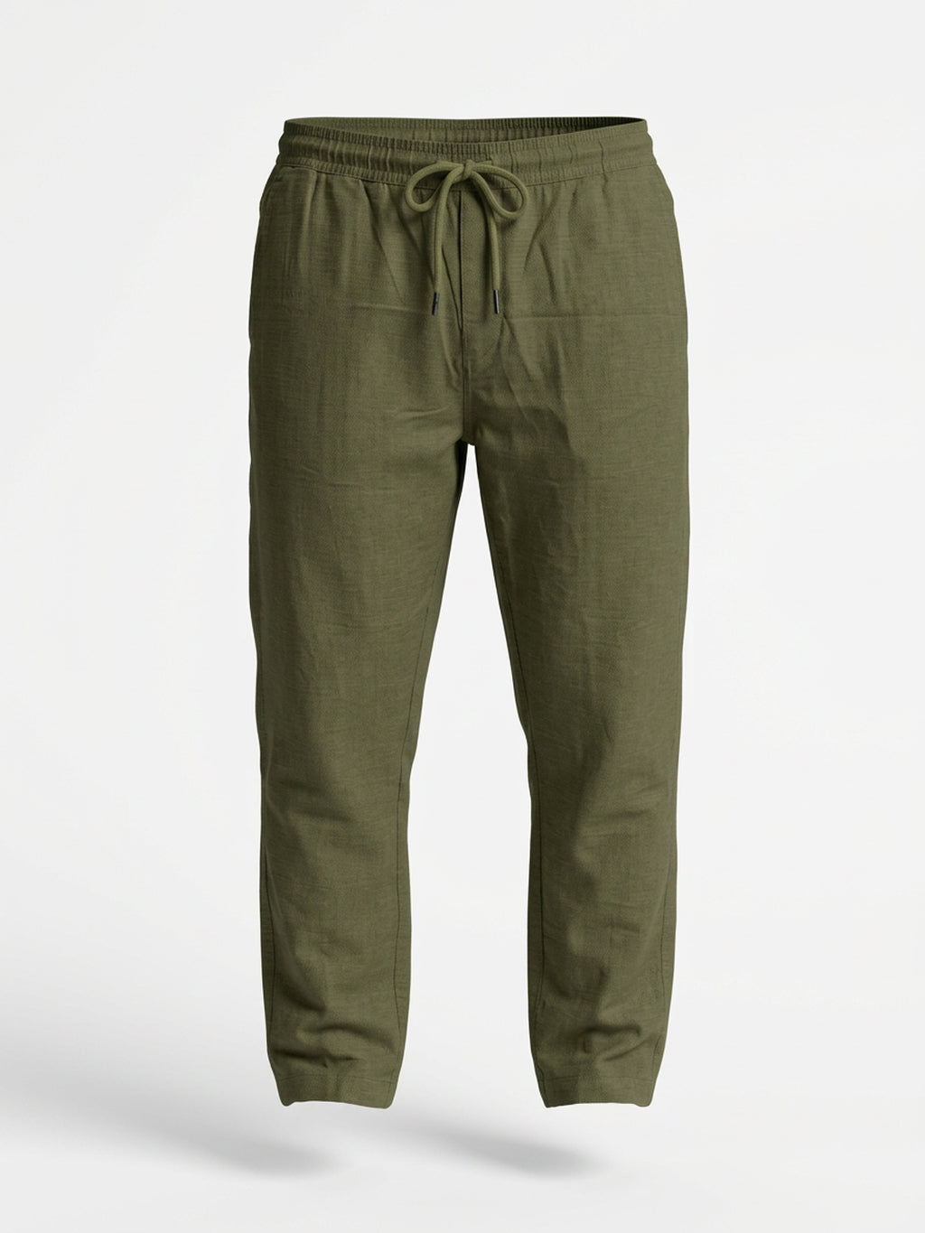 Olive Relaxed Drawstring Trousers