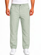 Olive Chambray Drawcord Trousers