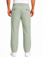 Olive Chambray Drawcord Trousers
