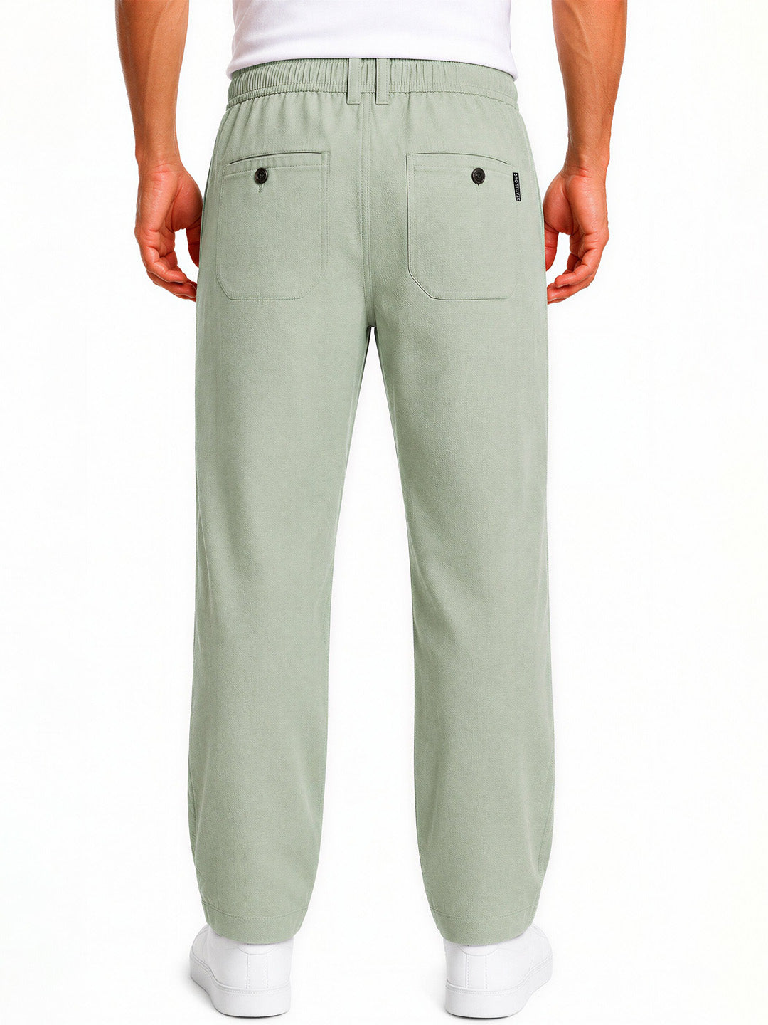 Olive Chambray Drawcord Trousers