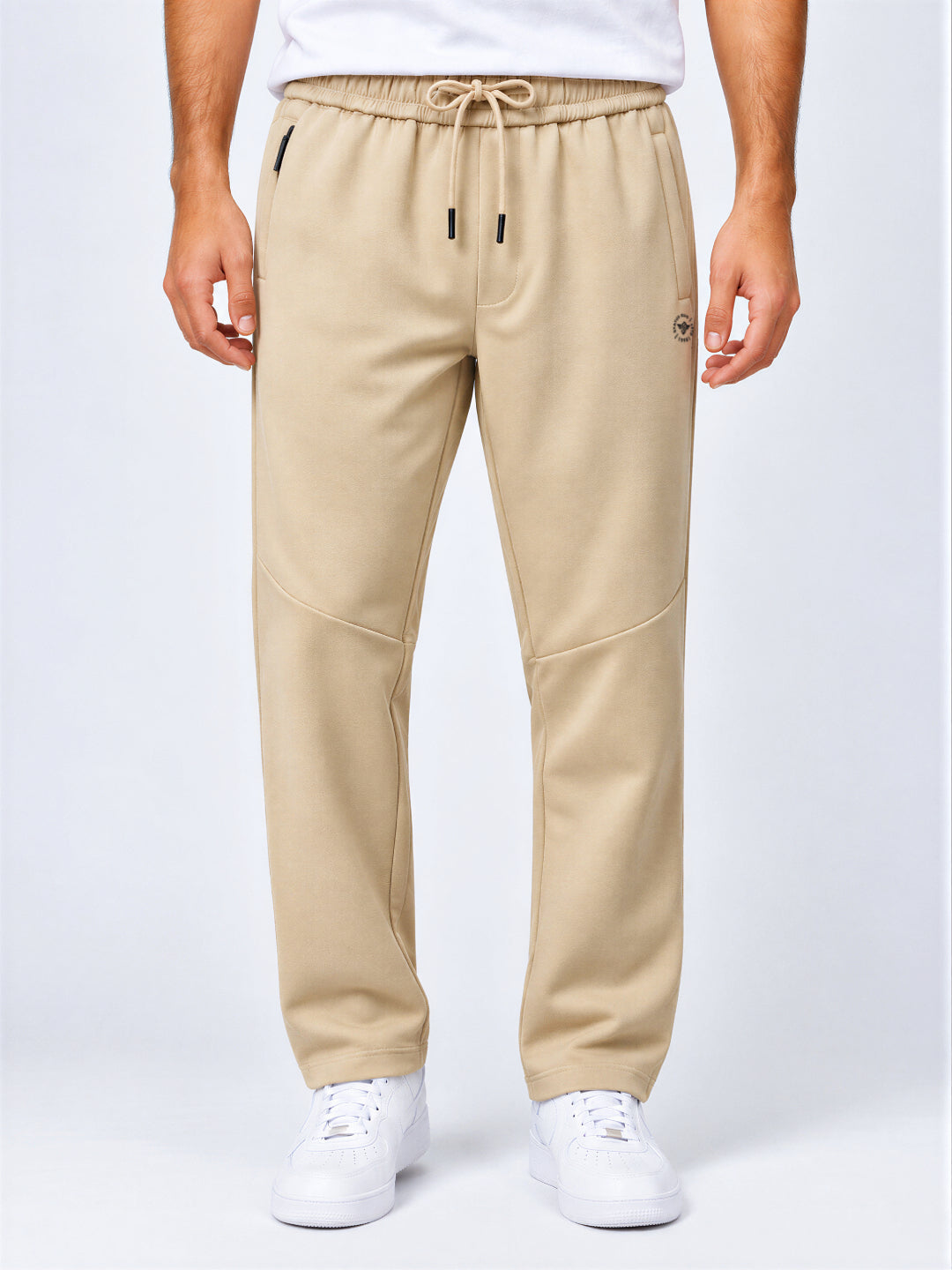 Men's Cotton Blend Regular Fit Drawstring Track Pants