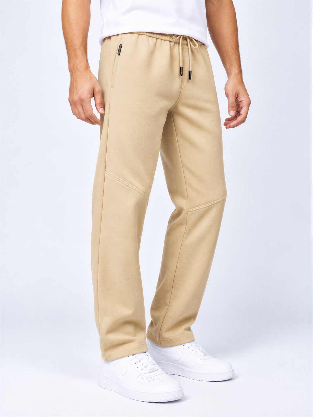 Men's Cotton Blend Regular Fit Drawstring Track Pants