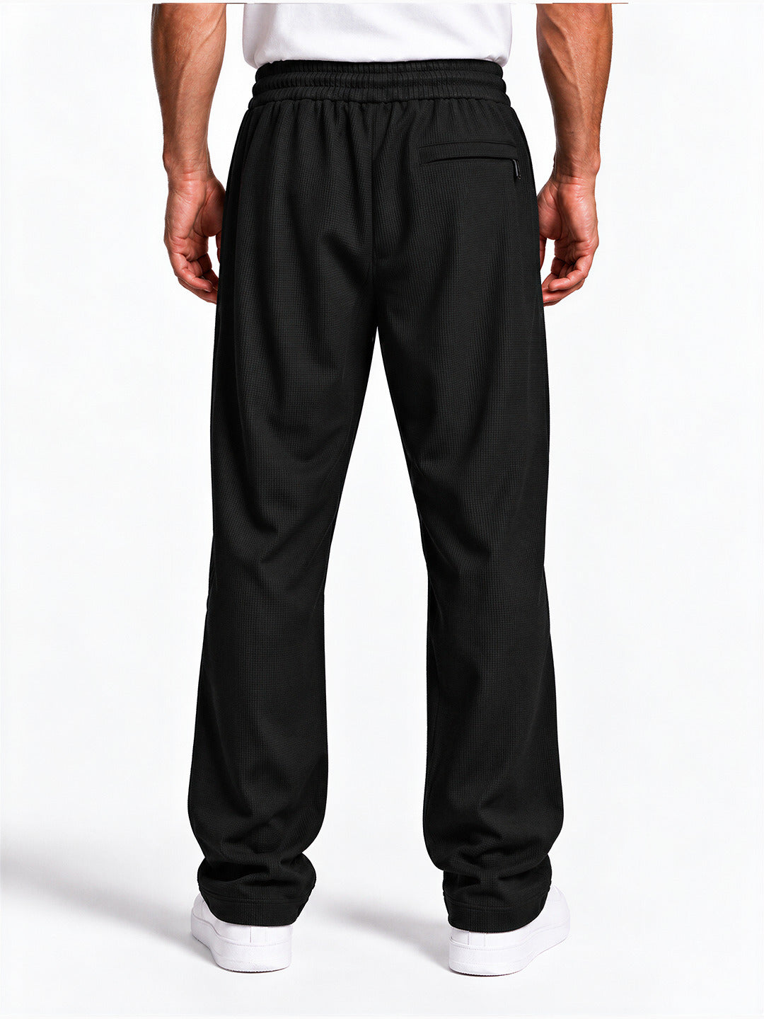 Men's Solid Relaxed Fit Cotton-Blend Track Pants