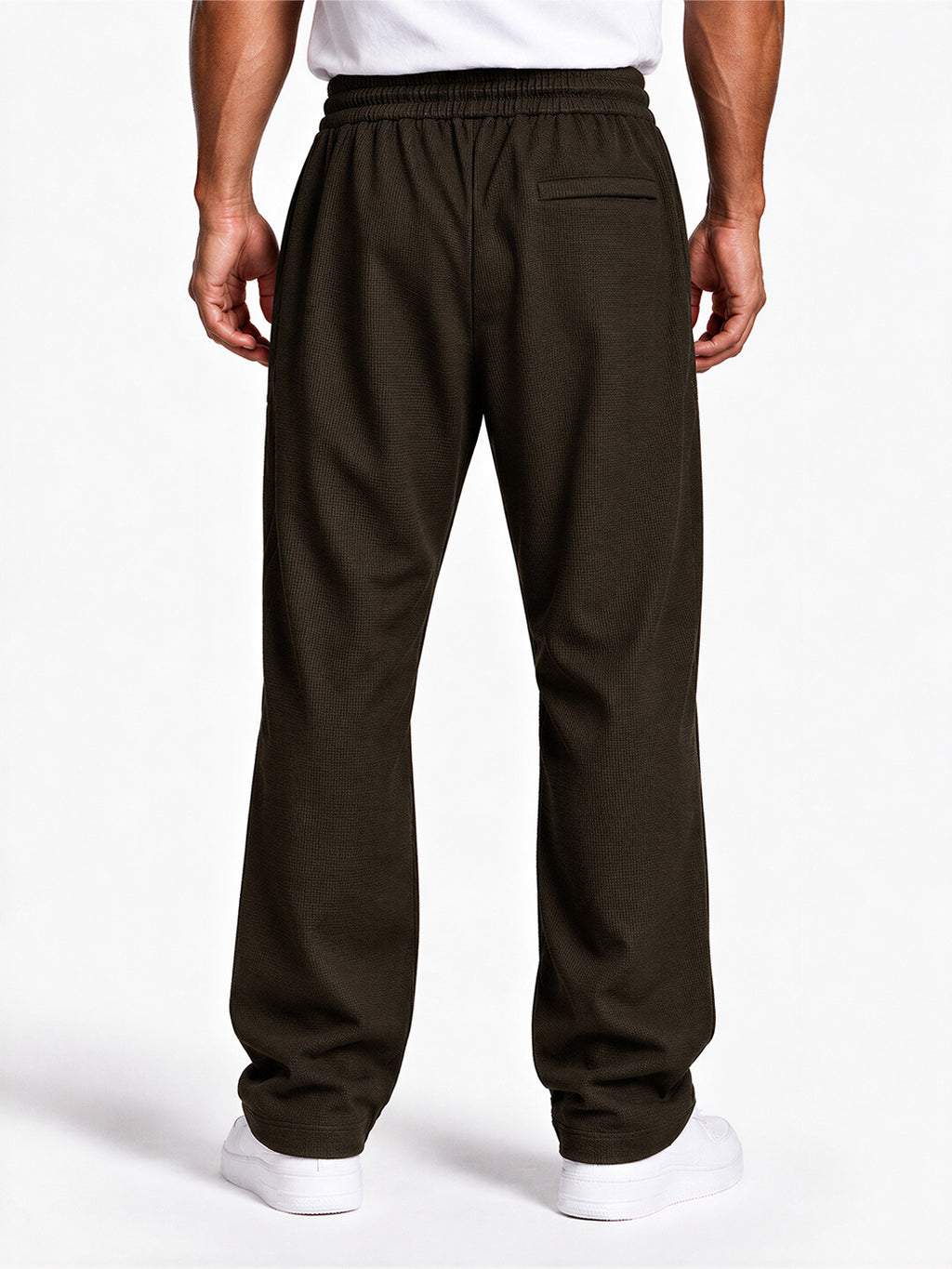 Men's Solid Relaxed Fit Cotton-Blend Track Pants
