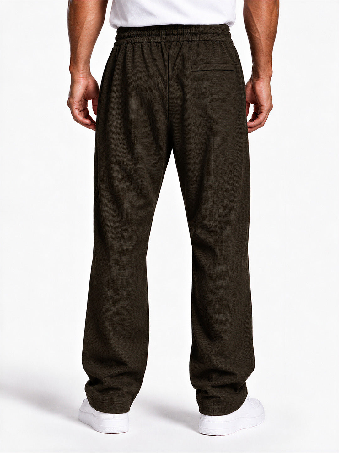 Men's Solid Relaxed Fit Cotton-Blend Track Pants