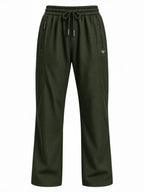 Men's Solid Relaxed Fit Cotton-Blend Track Pants