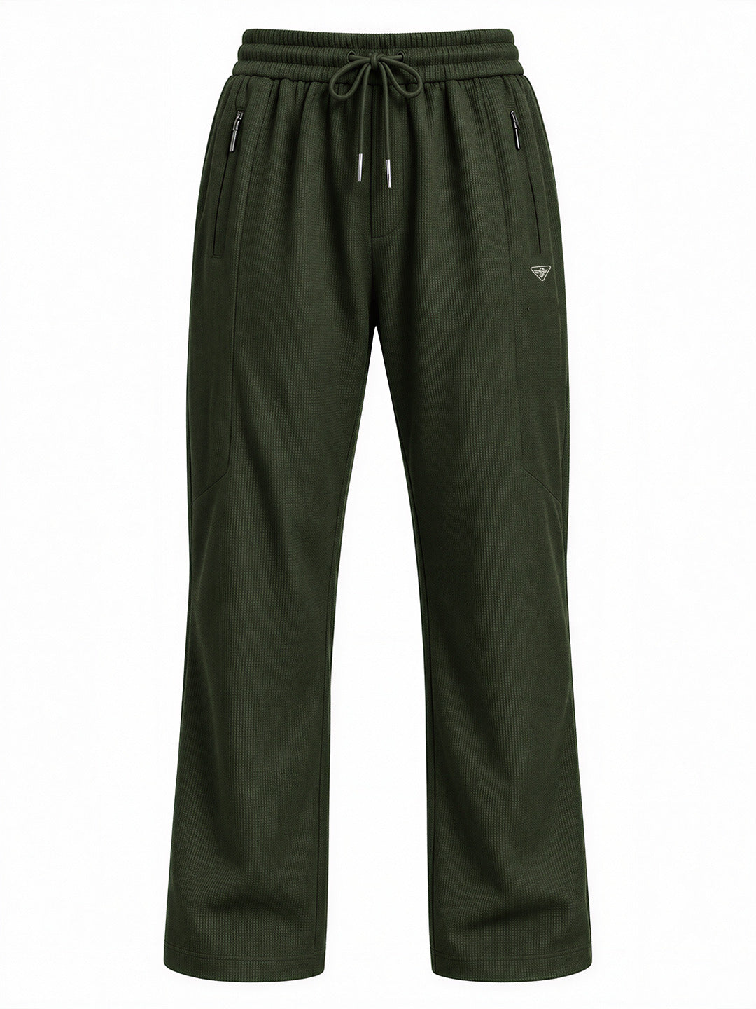 Men's Solid Relaxed Fit Cotton-Blend Track Pants