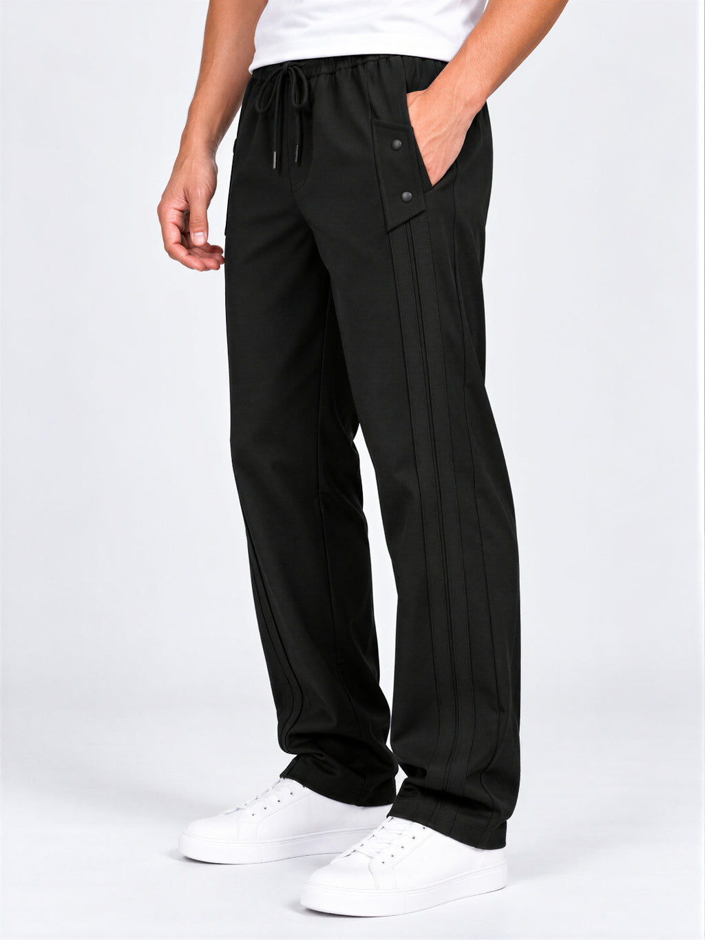 Black Pintuck Detail Track Pants
