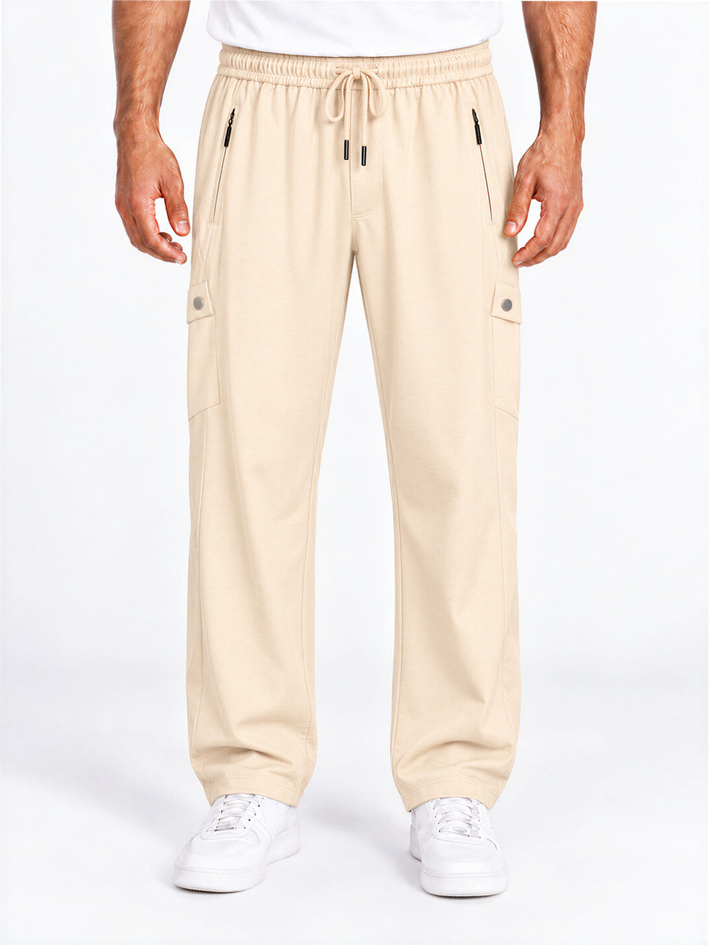 Regular Fit Cargo Pants with Drawstring Waist
