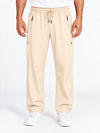 Regular Fit Cargo Pants with Drawstring Waist