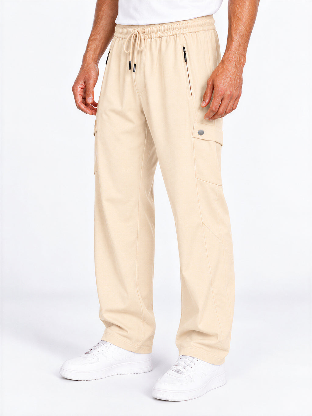 Regular Fit Cargo Pants with Drawstring Waist