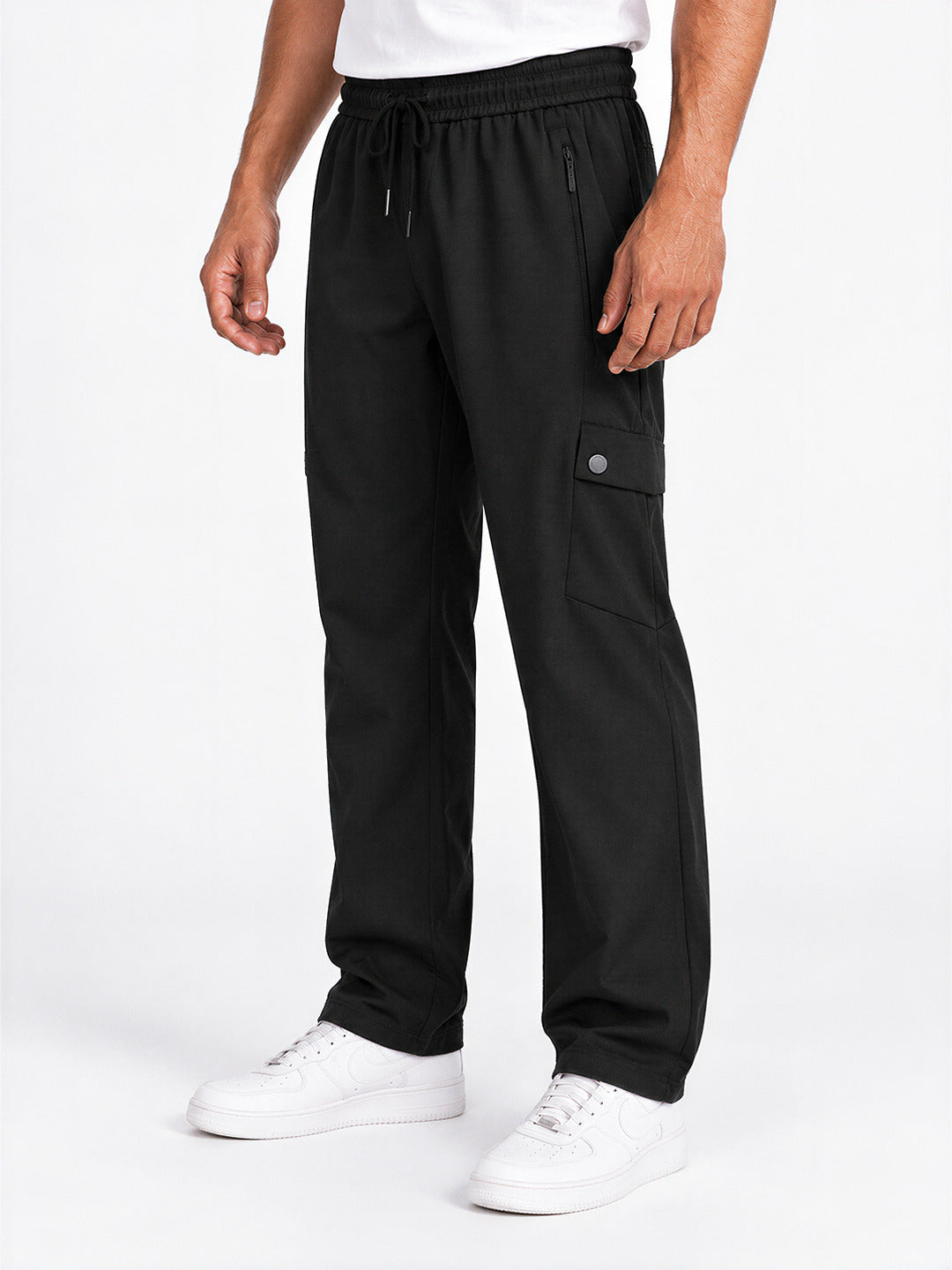 Regular Fit Cargo Pants with Drawstring Waist