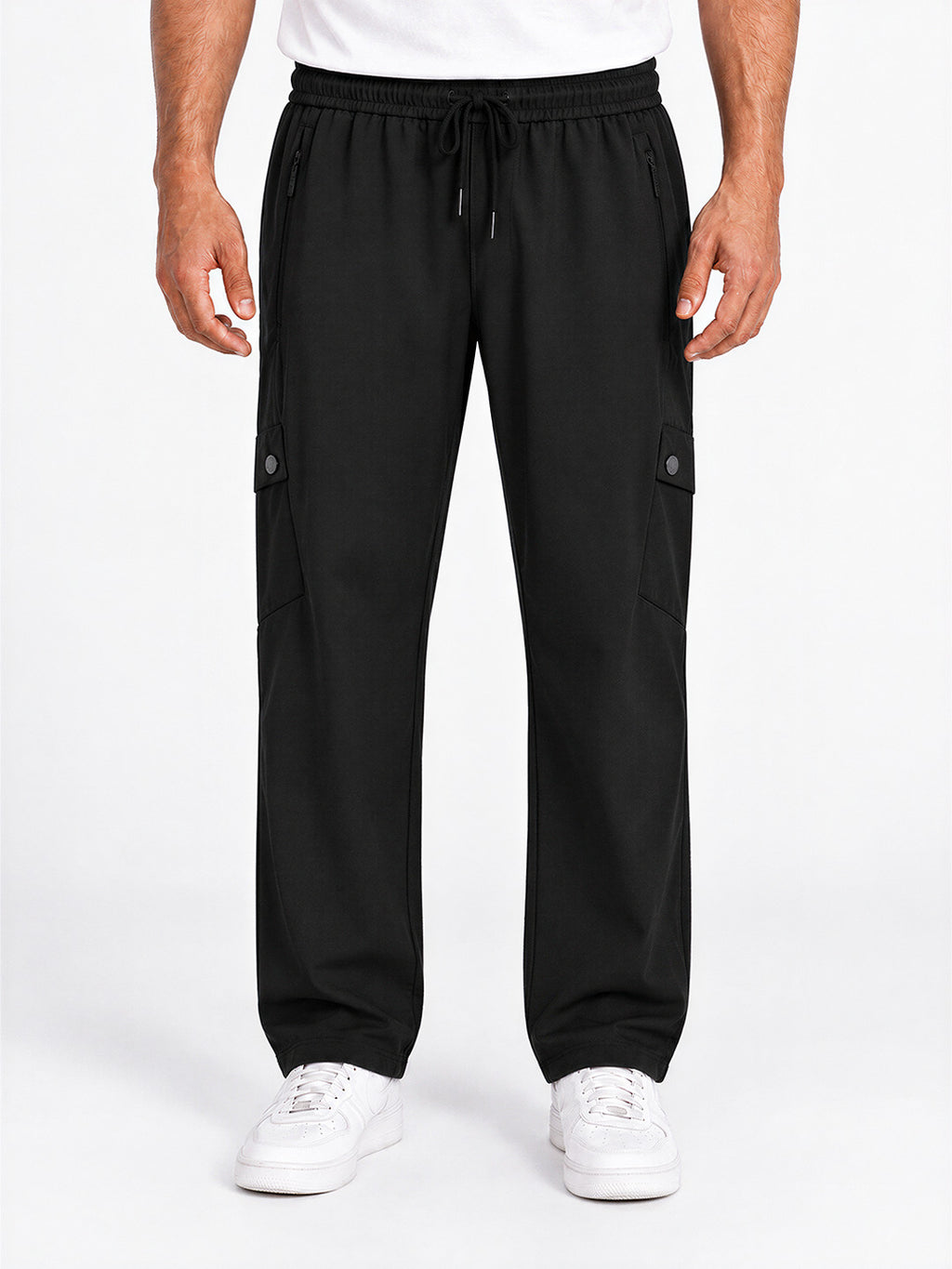 Regular Fit Cargo Pants with Drawstring Waist