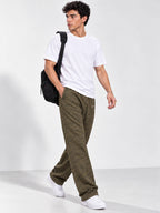 Men's Abstract Camouflage Print Regular Fit Cotton-Blend Joggers