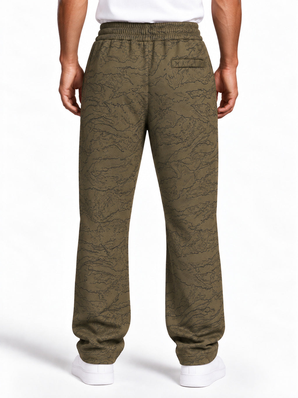 Men's Abstract Camouflage Print Regular Fit Cotton-Blend Joggers