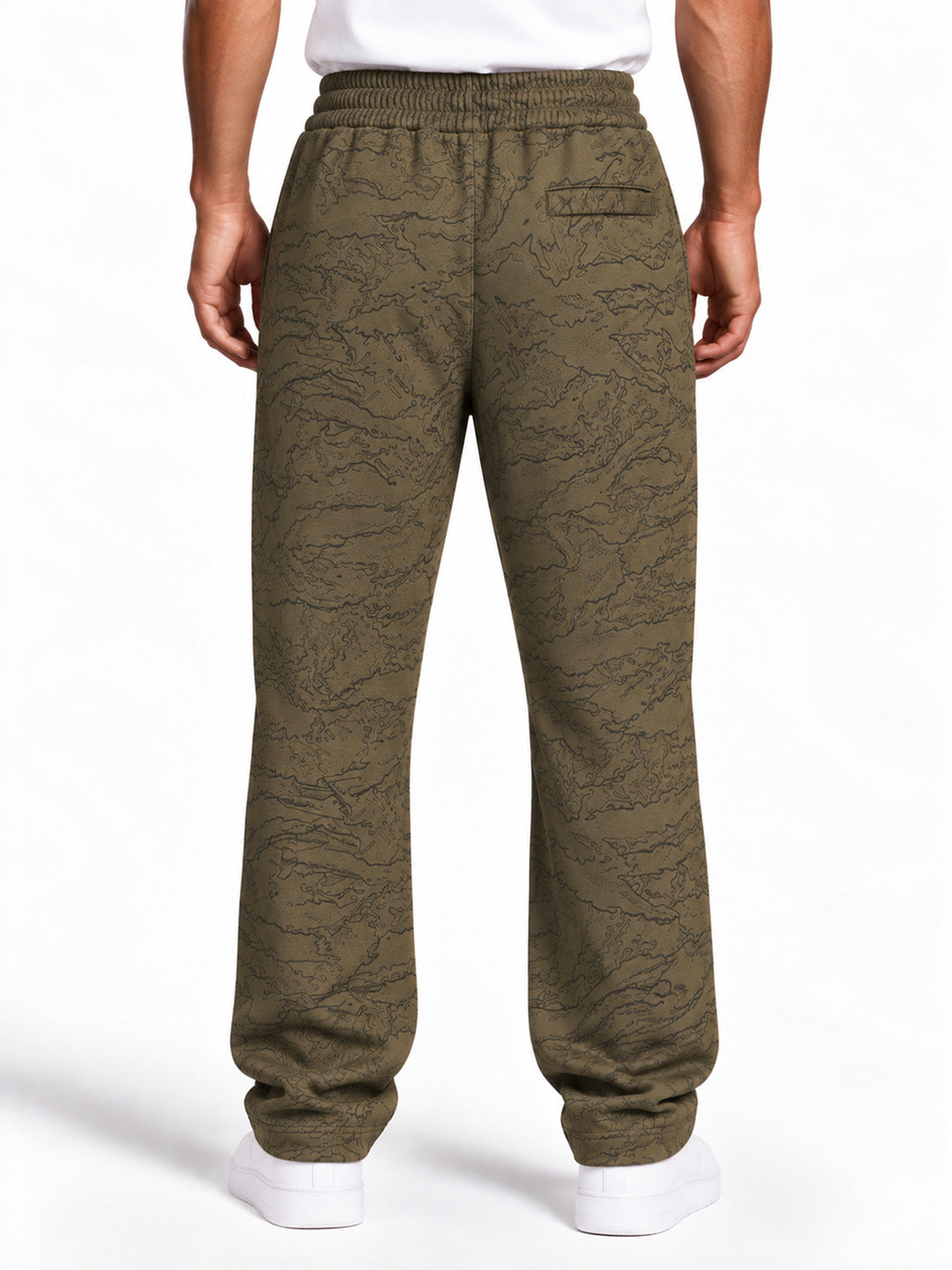Men's Abstract Camouflage Print Regular Fit Cotton-Blend Joggers