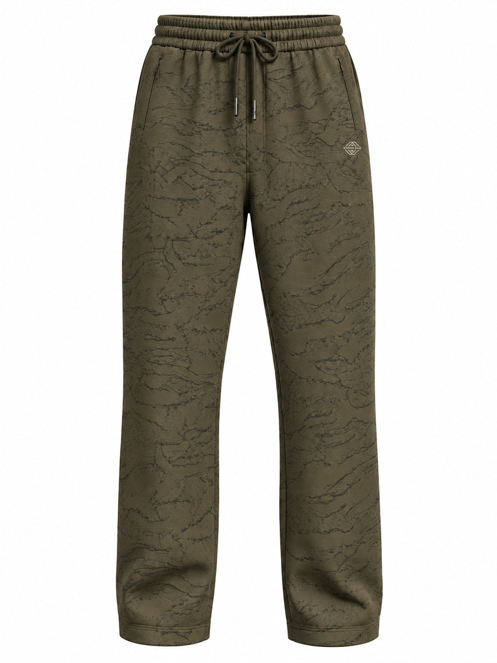 Men's Abstract Camouflage Print Regular Fit Cotton-Blend Joggers