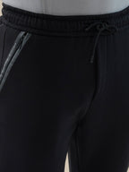 Men's Solid Regular Fit Drawstring Fleece Trackpant with Contrast Side Pocket Detail