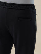 Men's Solid Regular Fit Drawstring Fleece Trackpant with Contrast Side Pocket Detail