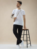 Men's Cut & Sew Regular Fit Drawstring Fleece Track Pant with Side Zipper and Flap Pockets