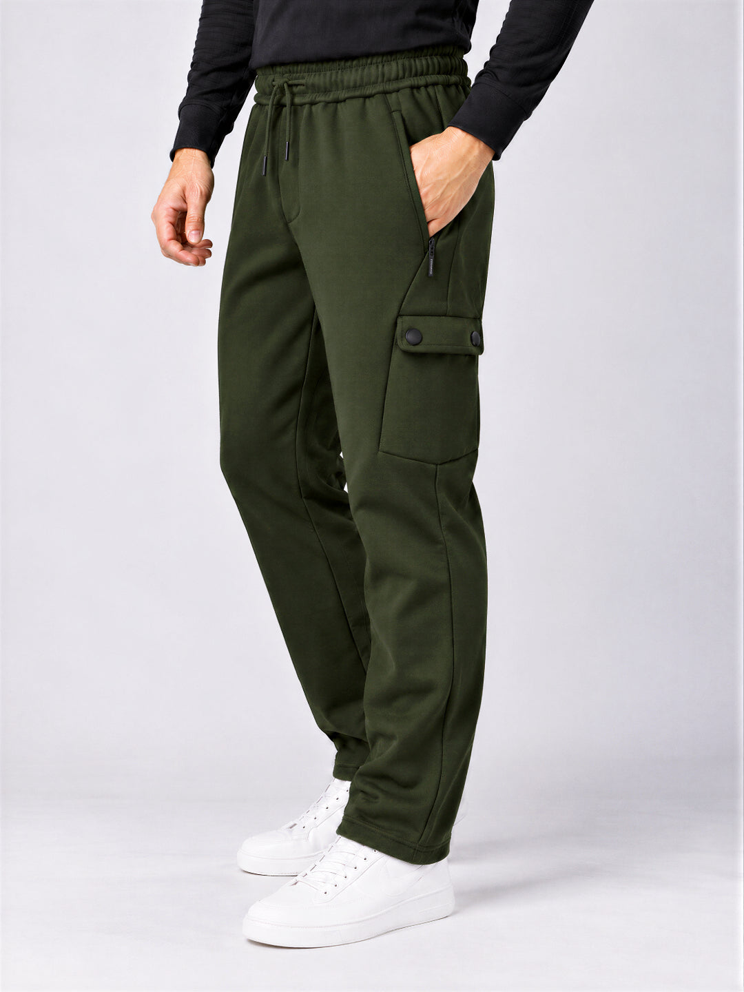 Olive Cargo Track Pants