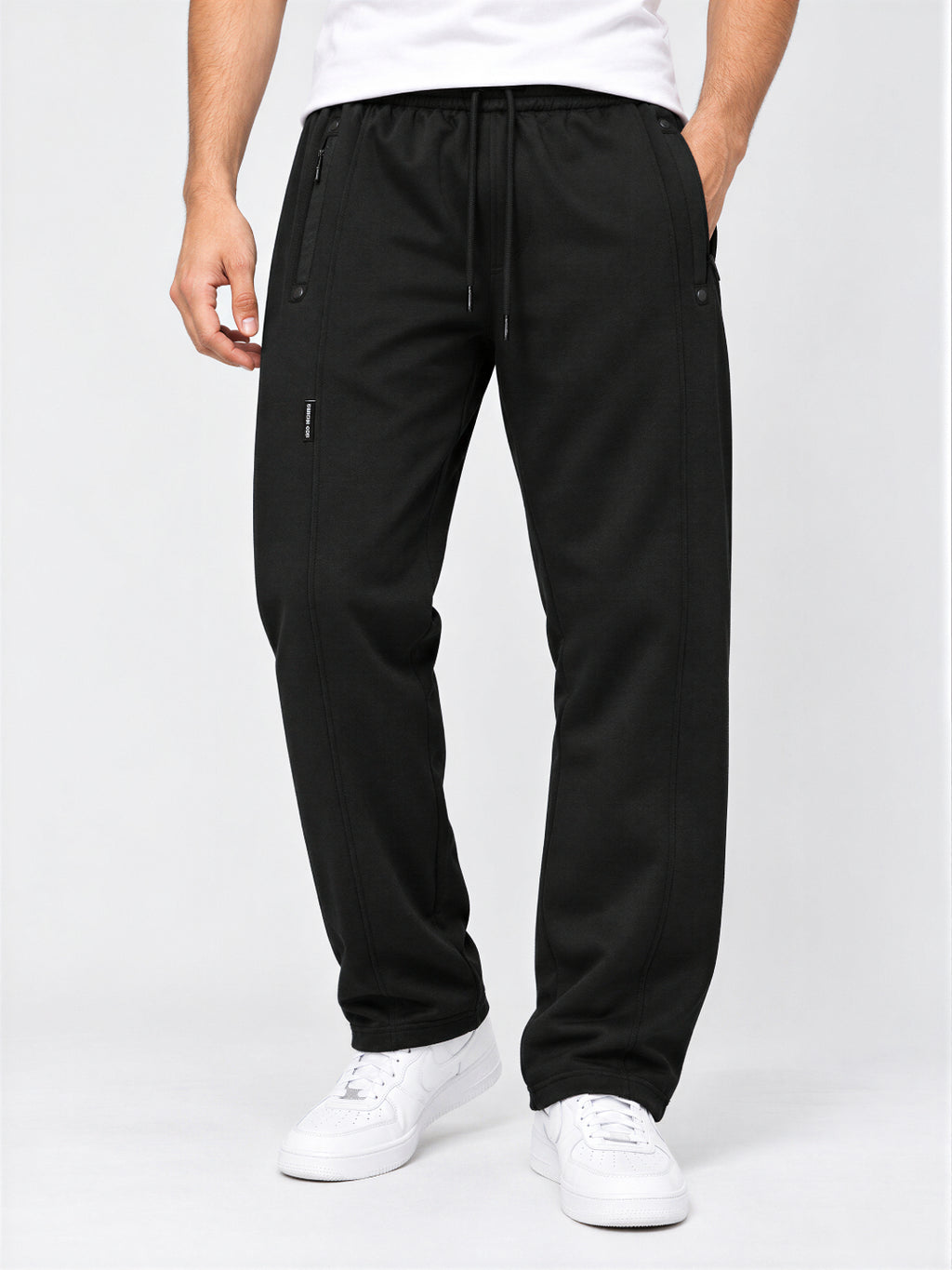 Black Relaxed Fit Track Pants