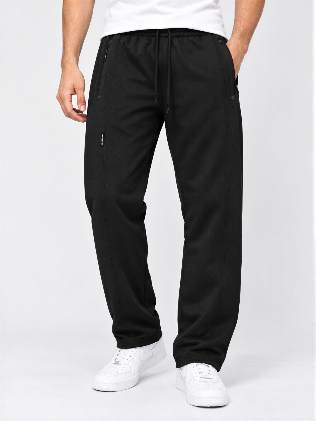 Black Relaxed Fit Track Pants