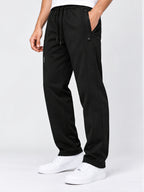 Black Relaxed Fit Track Pants