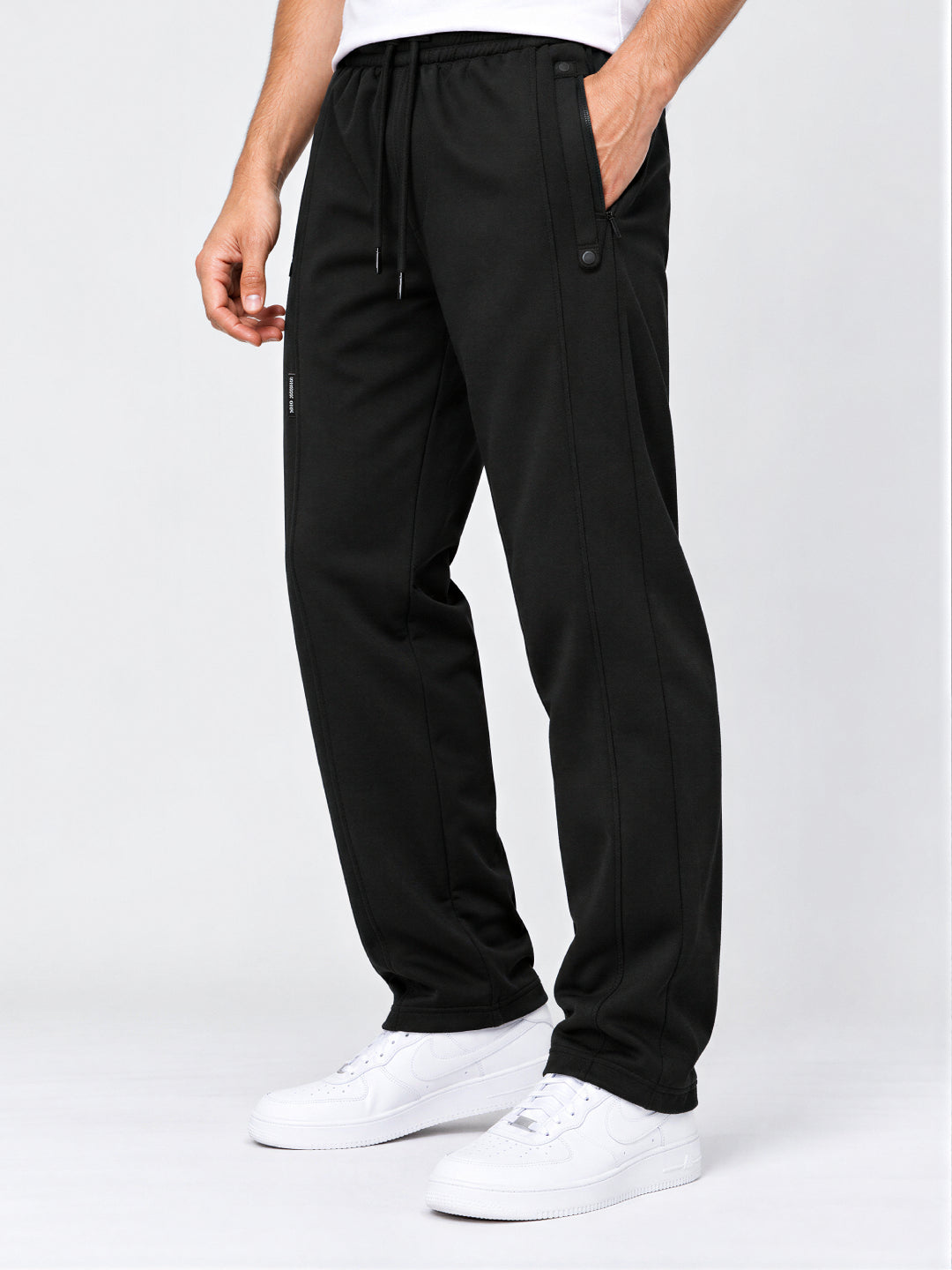 Black Relaxed Fit Track Pants