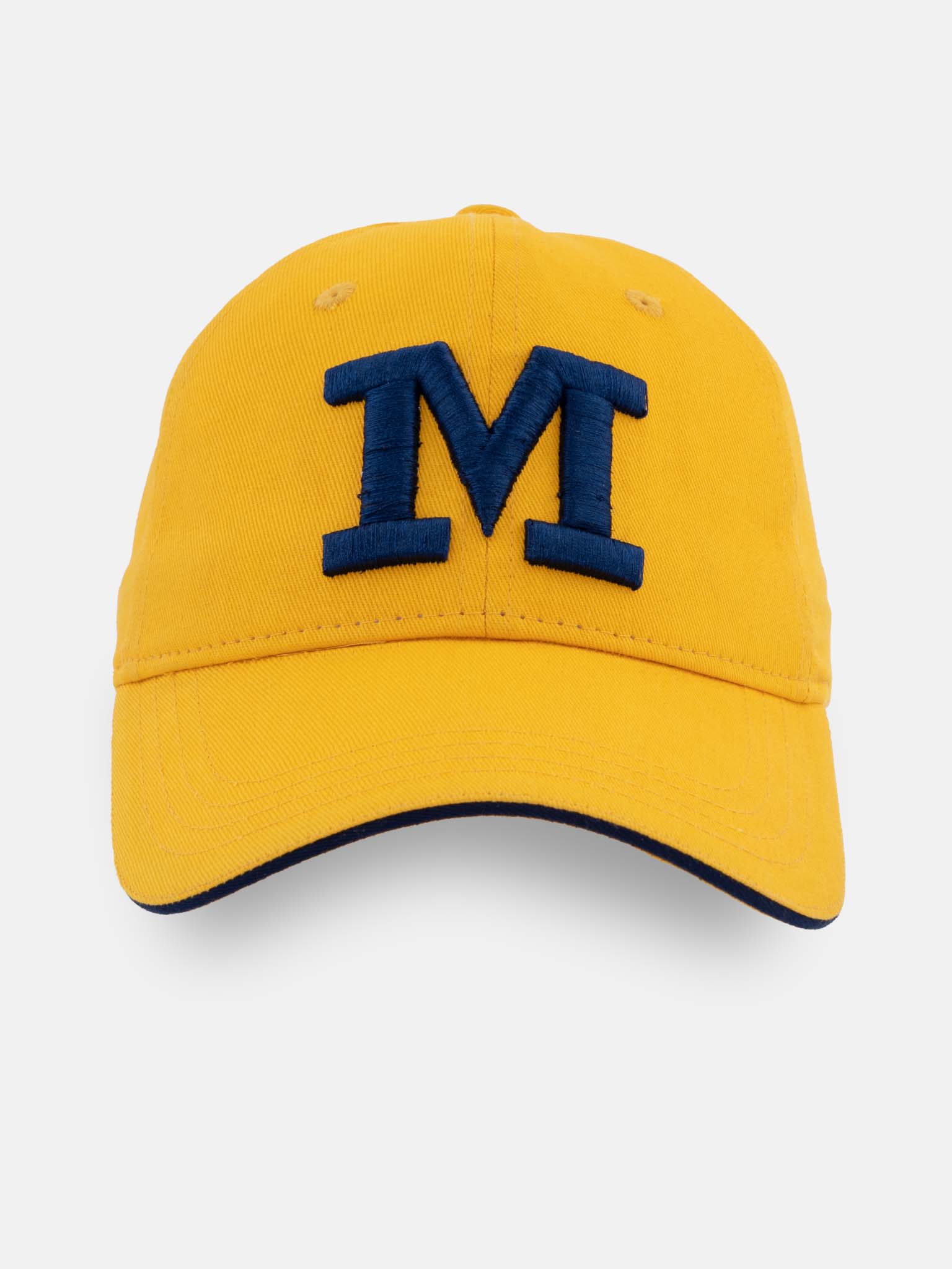 Yellow Letter 'M' Embroidered Cap