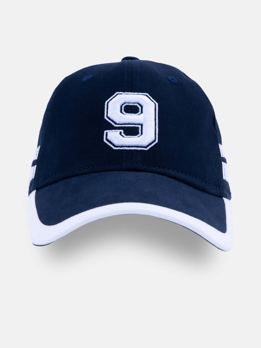 Navy Number '9' Embroidered Varsity Cap