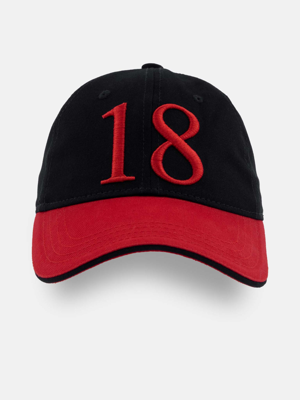 Black Number '18' Embroidered Cap