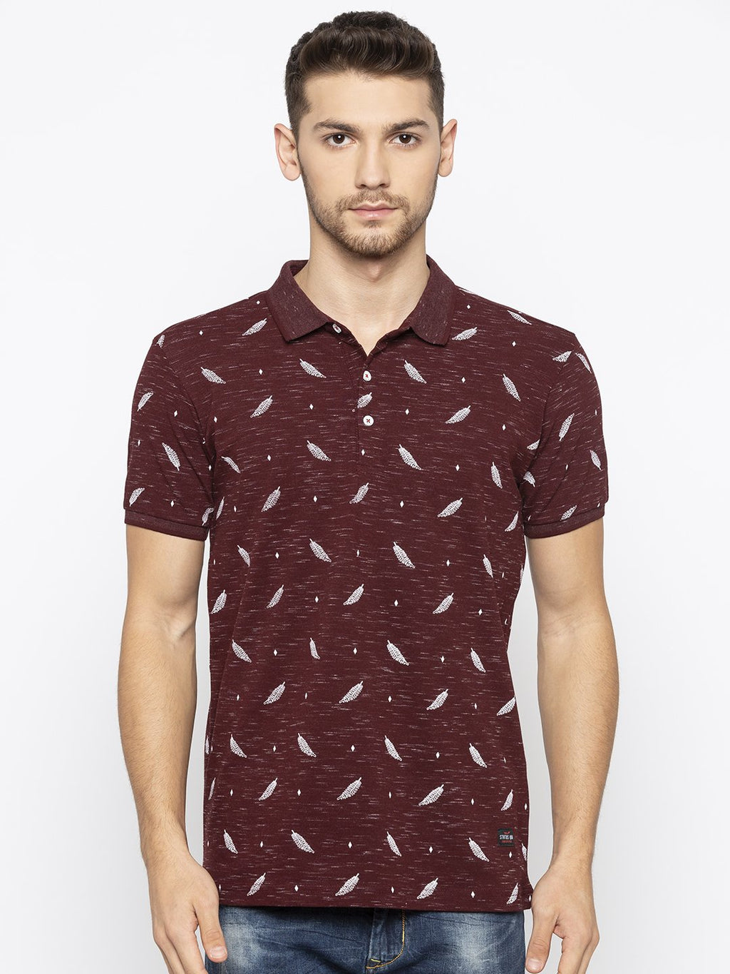 Printed polo t shirt