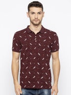 Printed polo t shirt