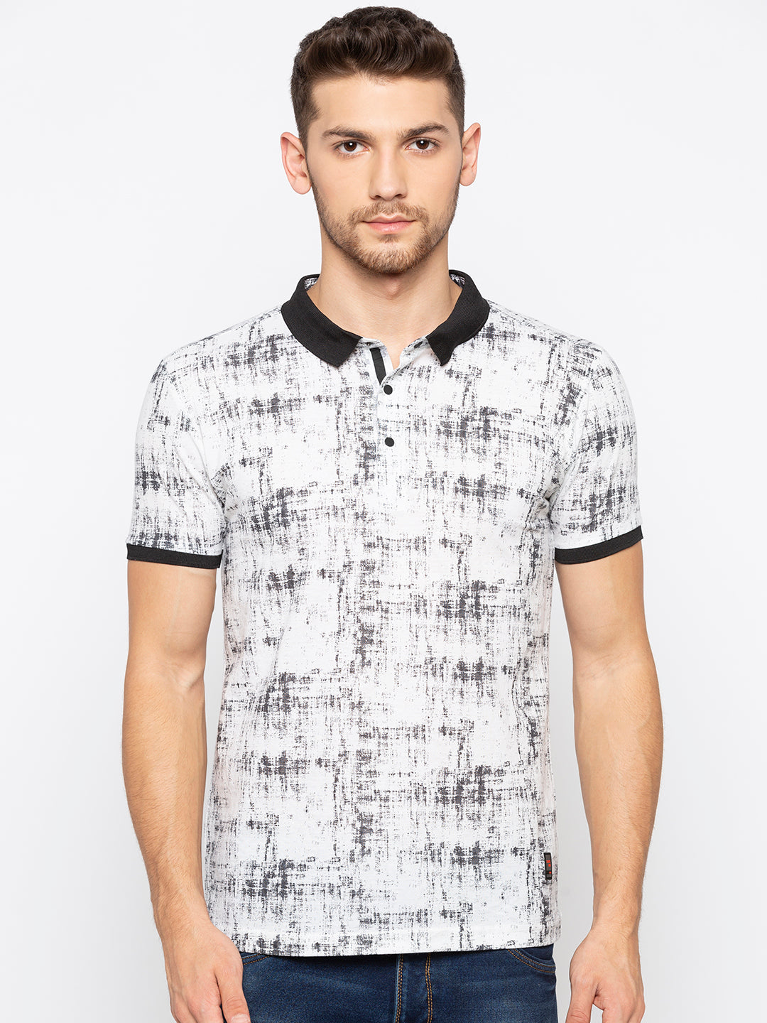 Printed polo t shirt