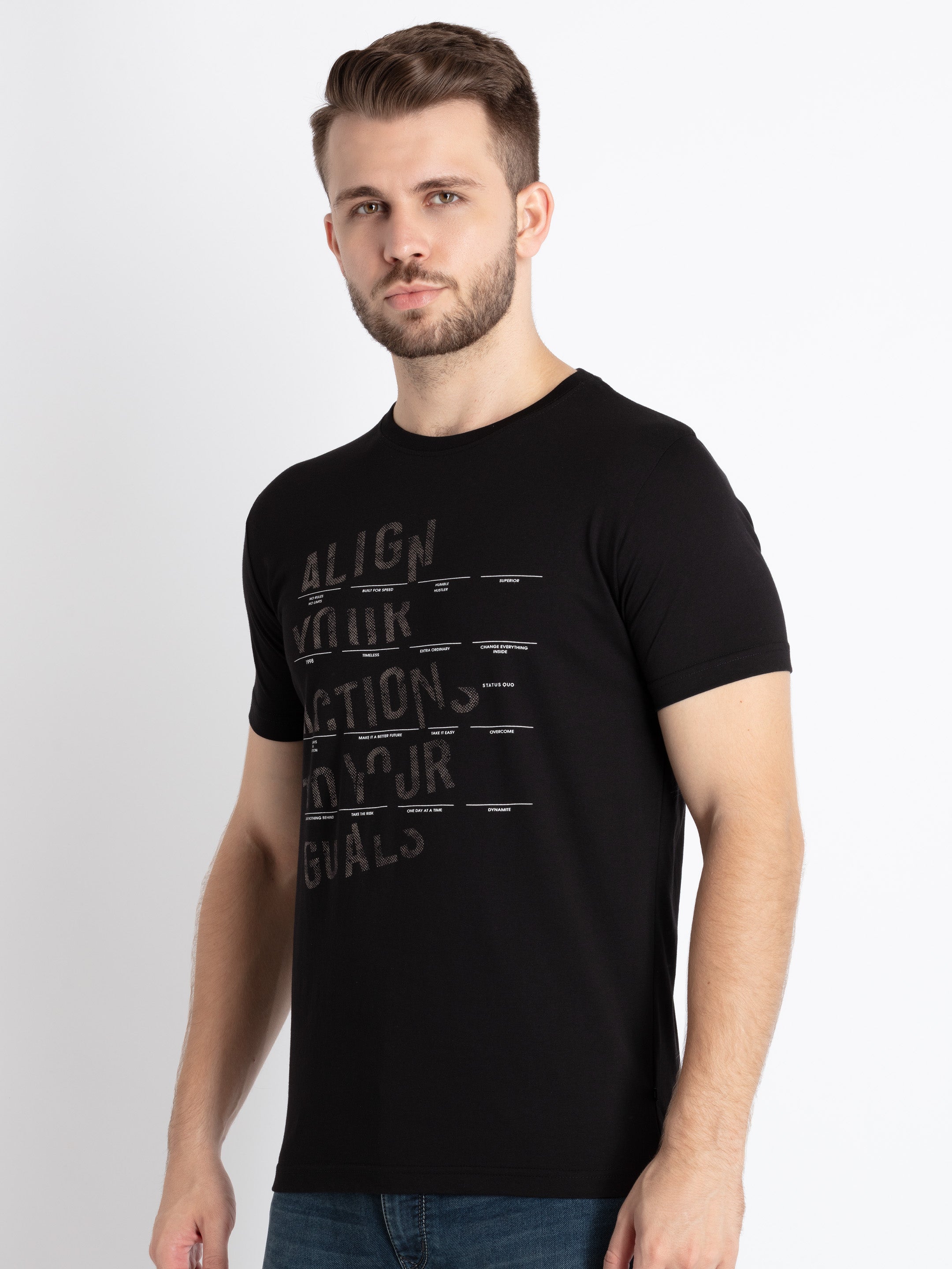 Mens Printed Round Neck T-Shirt