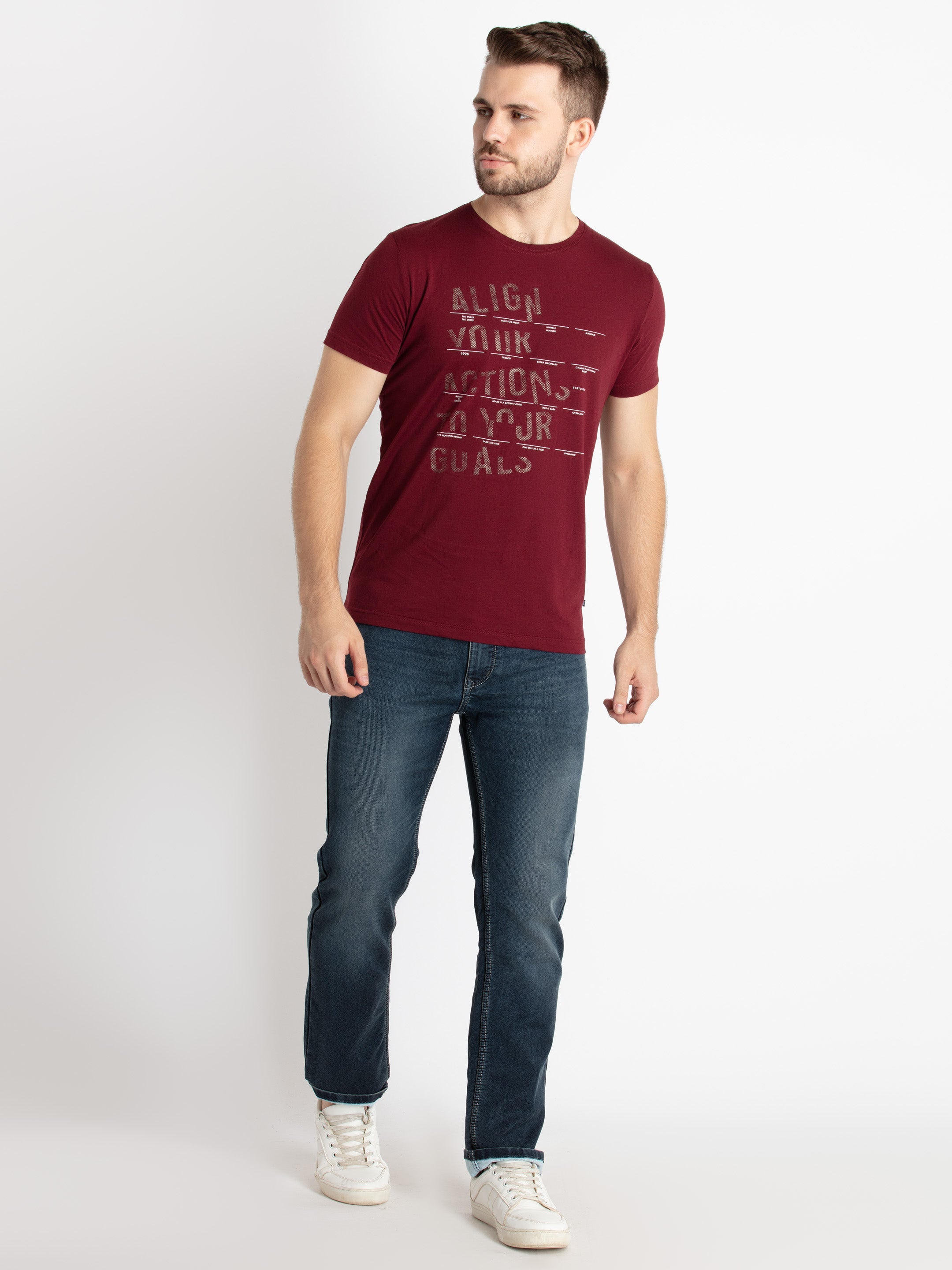Mens Printed Round Neck T-Shirt