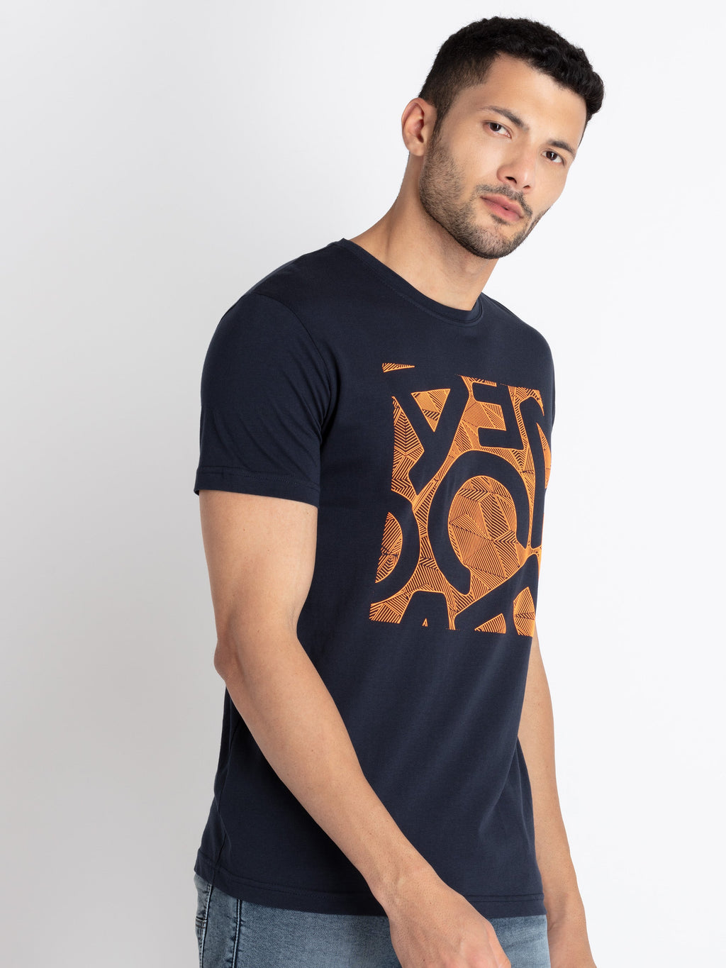 Mens Printed Round Neck T-Shirt