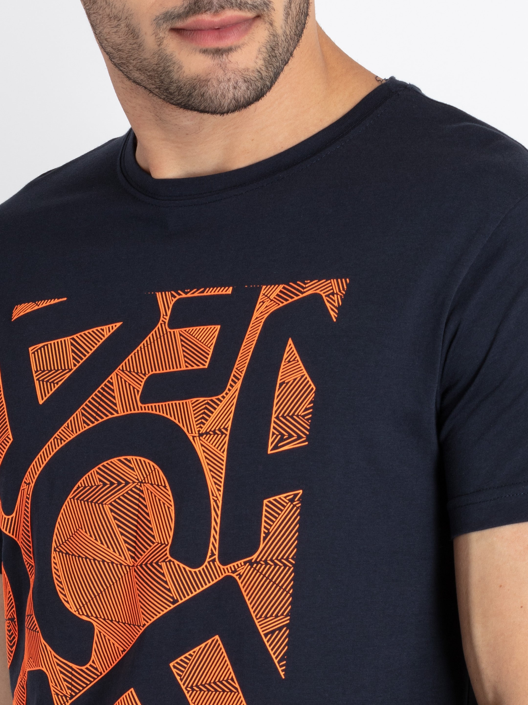 Mens Printed Round Neck T-Shirt