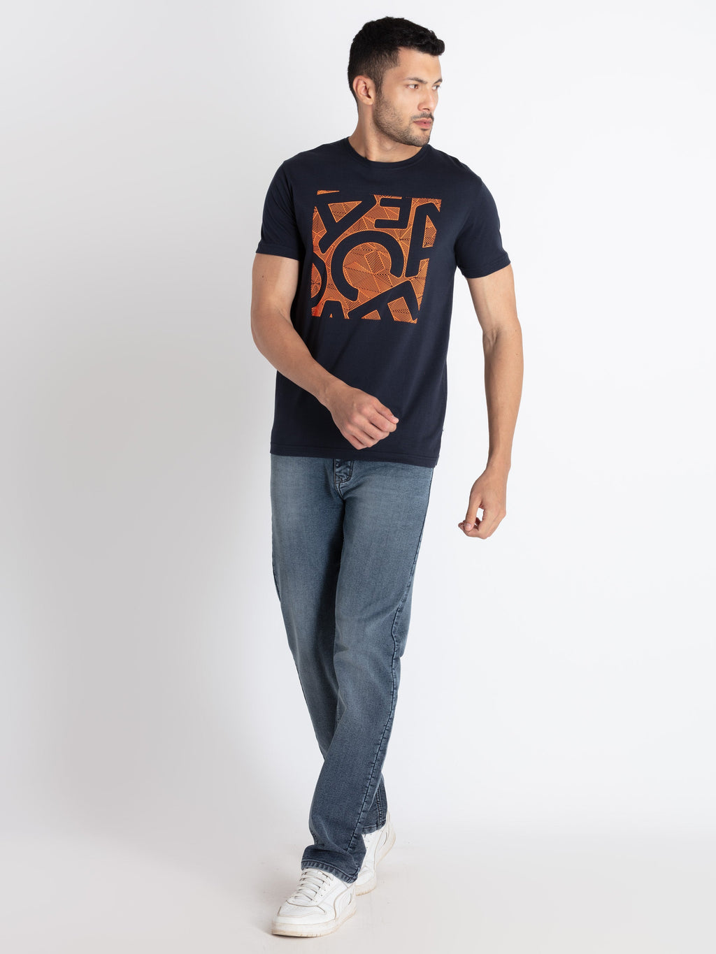 Mens Printed Round Neck T-Shirt
