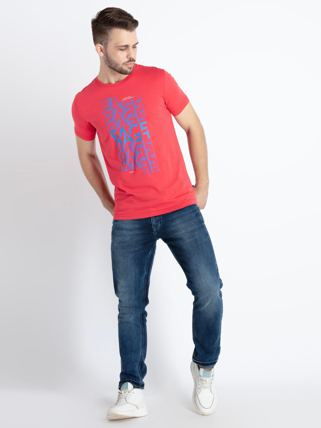 Mens Printed Round Neck T-Shirt