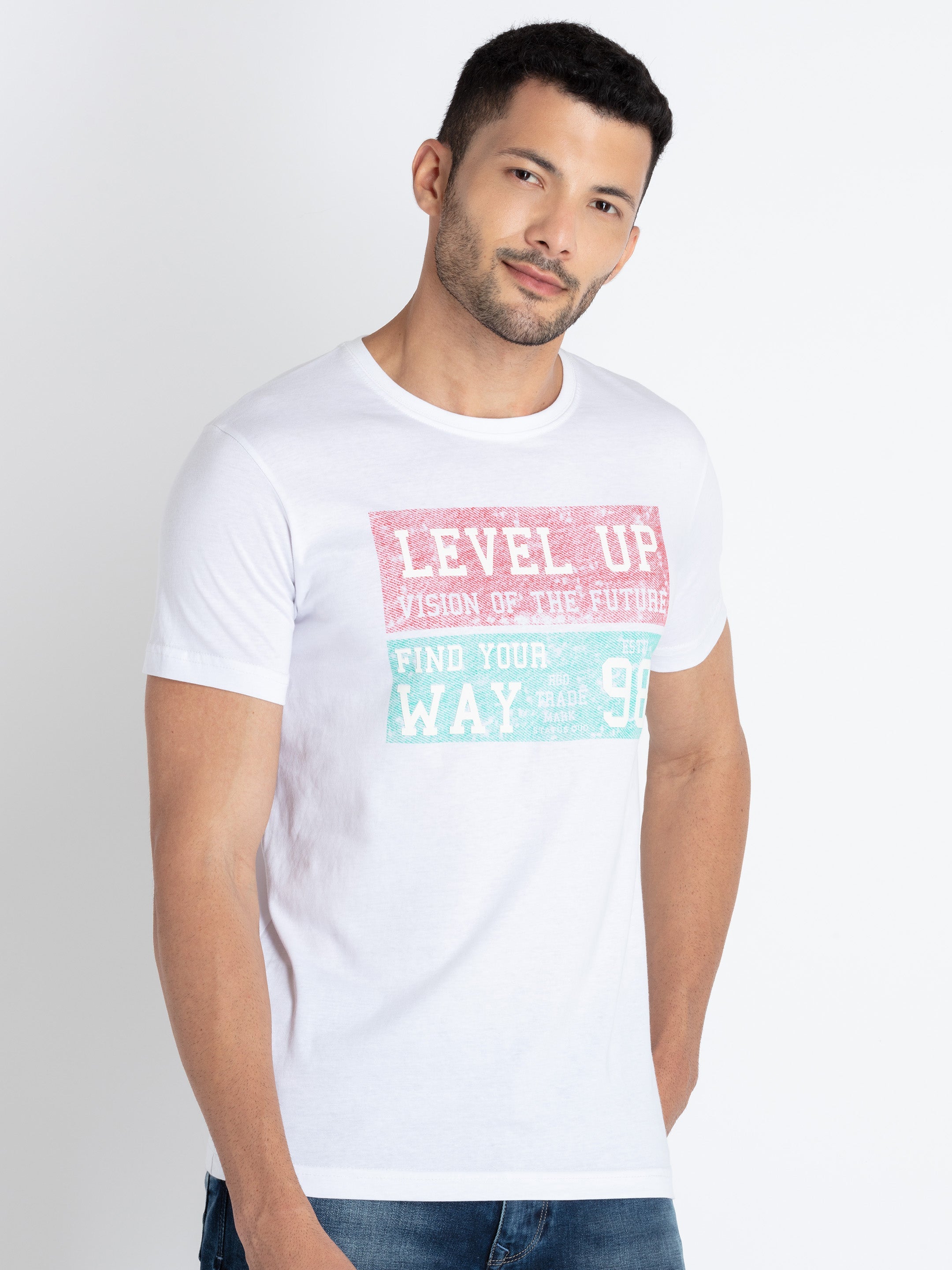 Mens Printed Round Neck T-Shirt