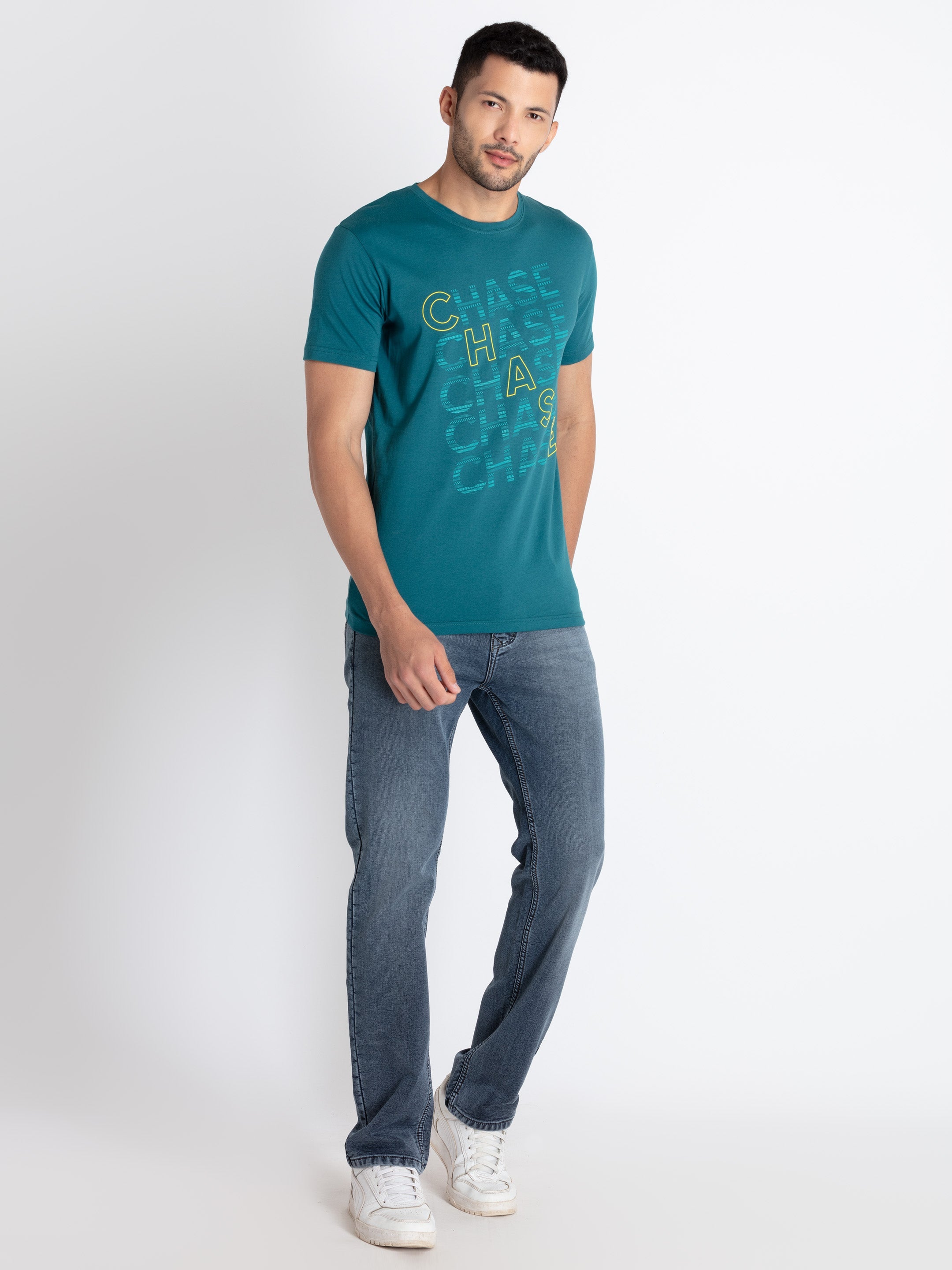 Mens Printed Round Neck T-Shirt