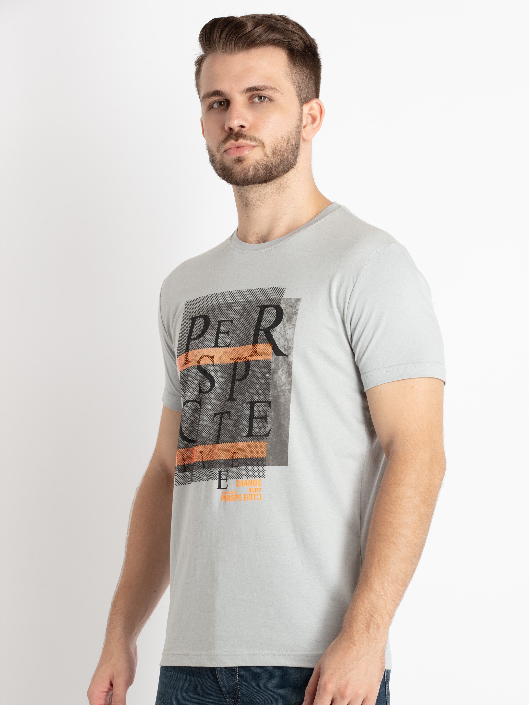 Mens Printed Round Neck T-Shirt