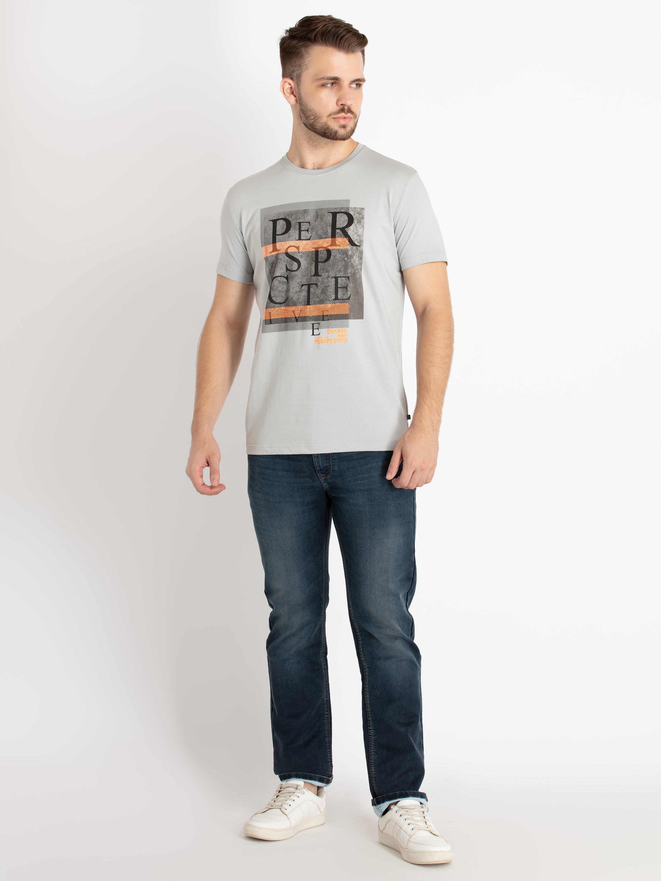 Mens Printed Round Neck T-Shirt