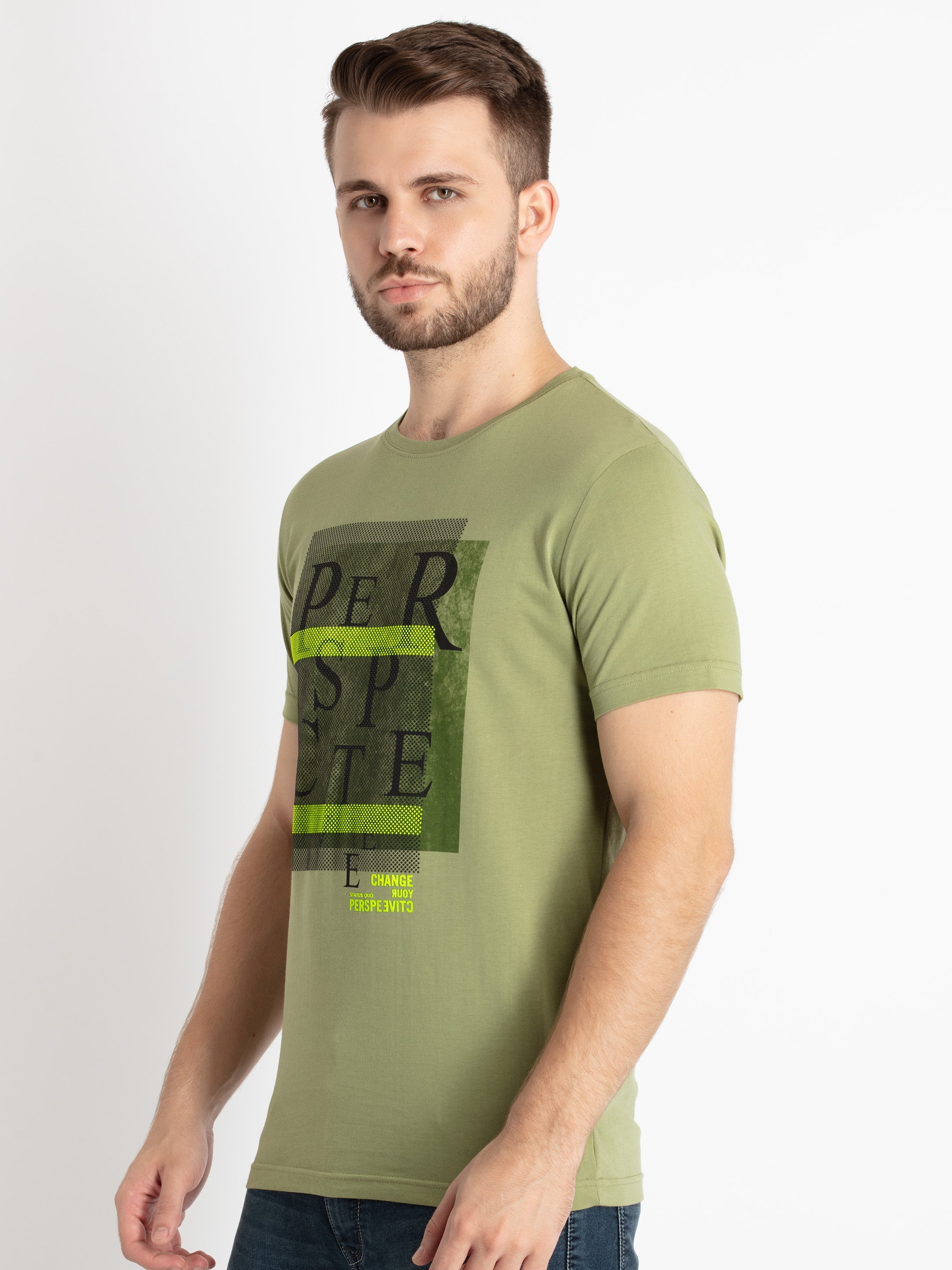 Mens Printed Round Neck T-Shirt