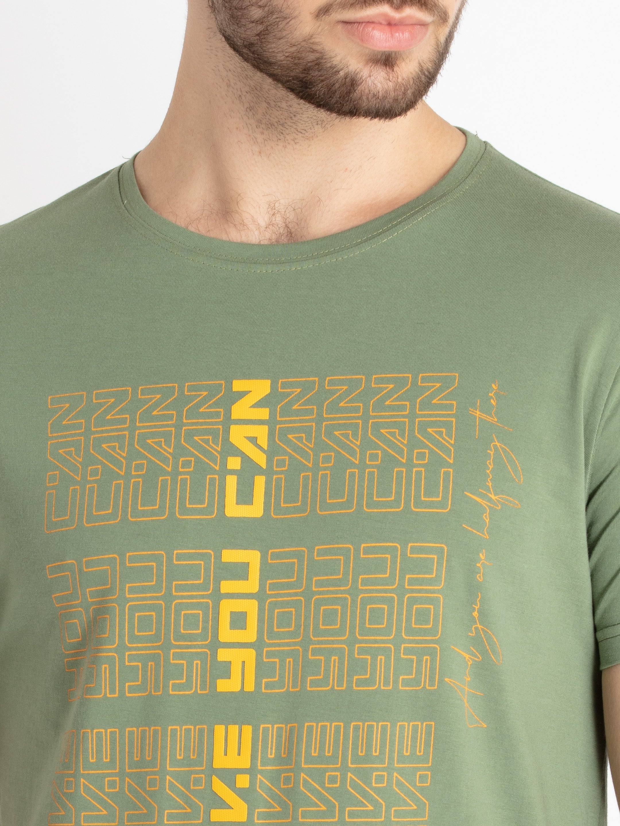 Mens Printed Round Neck T-Shirt
